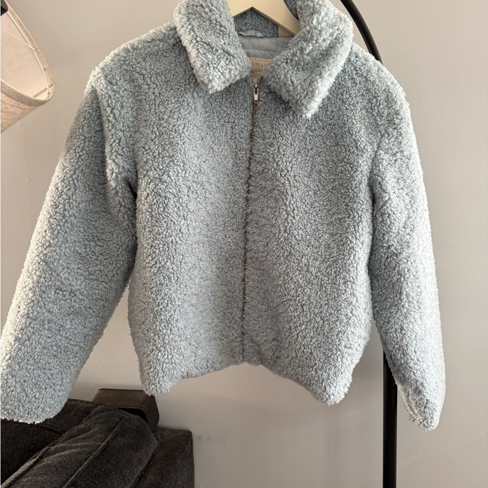 Cozy light blue Sherpa Jacket